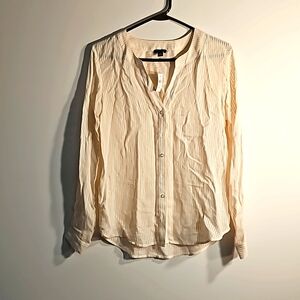 Semi sheer button down  peach blouse size xs.